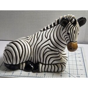 Italian Terracotta Ceramic Porcelain Pottery ZEBRA Brown Muzzle Figure Unmarked
